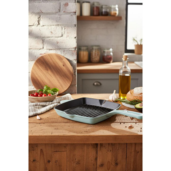 Bernardo Intensa Döküm Kare Tava Yeşil 26cm