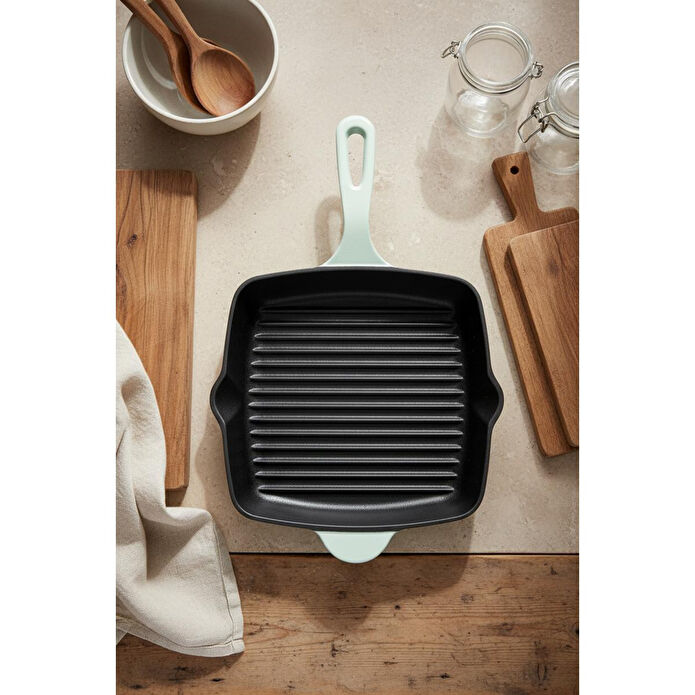 Bernardo Intensa Döküm Kare Tava Yeşil 26cm