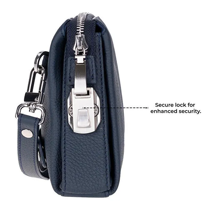 Bloominbag Forte Wrist Midnight Navy Unisex Kilitli Clutch Çanta