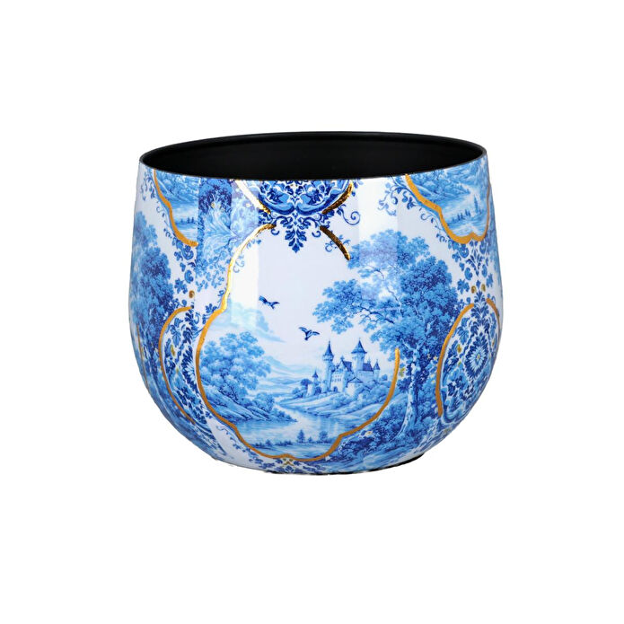 Lucky Art Blue Heritage Dekoratif 3'lü Saksı Seti