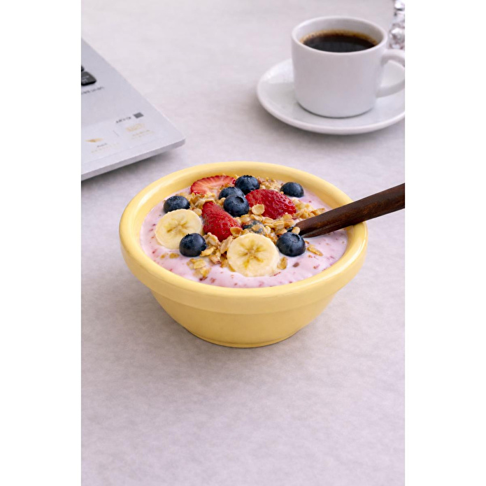 Beige & Stone Seramik Donut Bowl Kase Sarı
