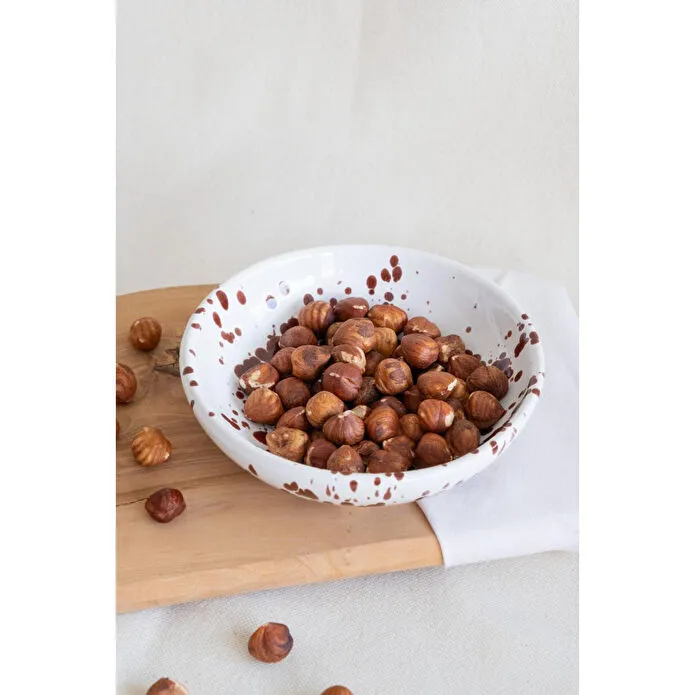 Beige & Stone Seramik Parlak Kahverengi Benekli 2 Boy Kase