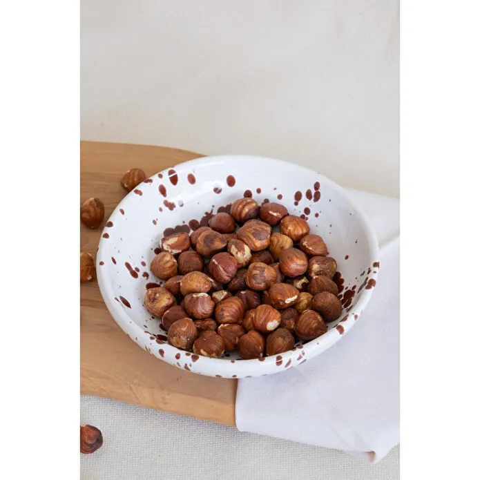 Beige & Stone Seramik Parlak Kahverengi Benekli 2 Boy Kase