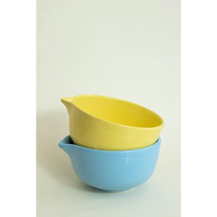 Beige & Stone Seramik Parlak Mavi Matcha Kase