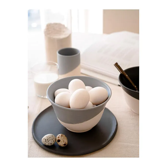 Beige & Stone Natural Stone Gri Seramik Kase