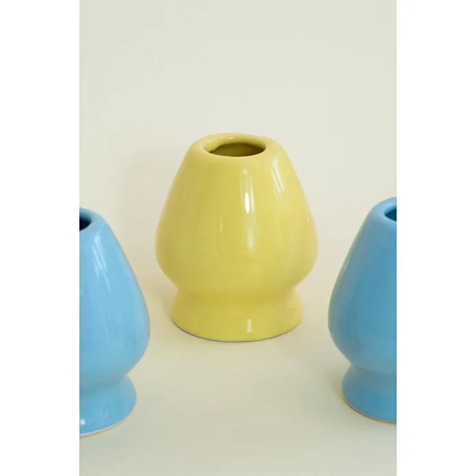 Beige & Stone Seramik Parlak Sarı Matcha Kase Ve Whisk Tutacağı Set