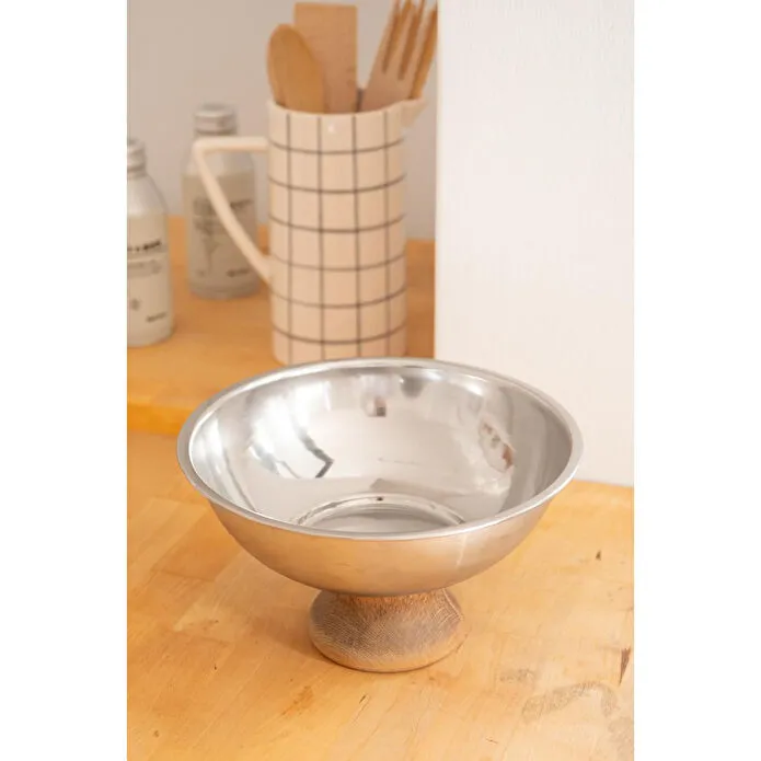 Beige & Stone Asimetrik Ahşap Ayaklı 22 Cm Sunum Kasesi