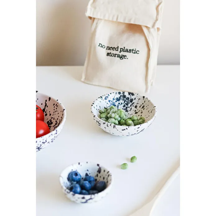 Beige & Stone Seramik Siyah Benekli Çerez Kahvaltılık Orta Sunum Kase 150 Ml