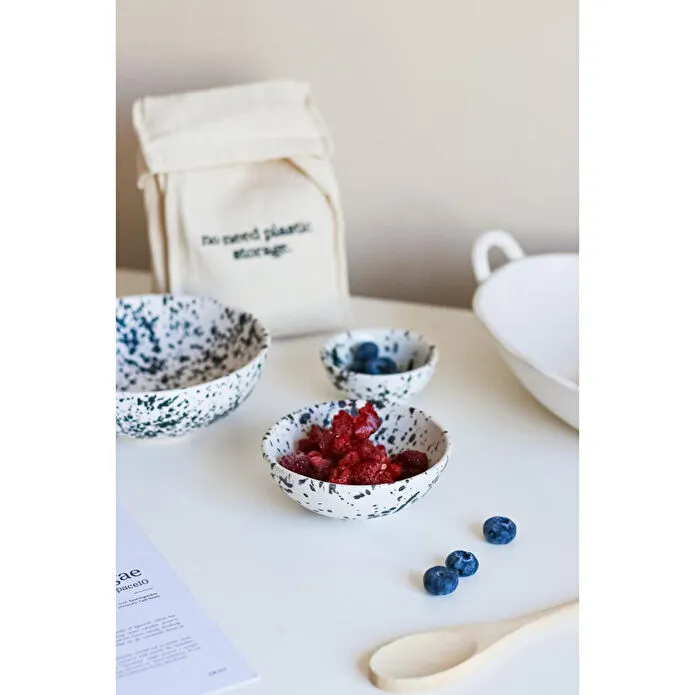 Beige & Stone Seramik Siyah Benekli Çerez Kahvaltılık Orta Sunum Kase 150 Ml