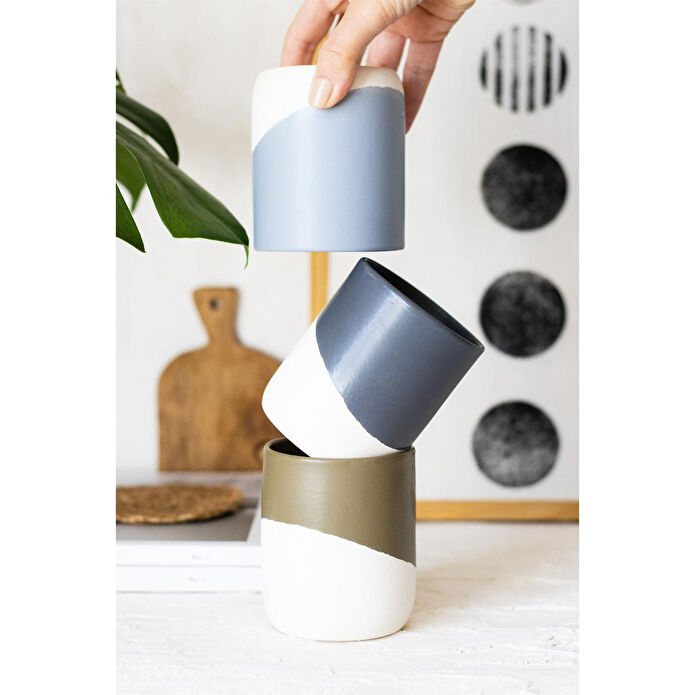 Beige & Stone Natural Stone Kulpsuz Seramik Kupa