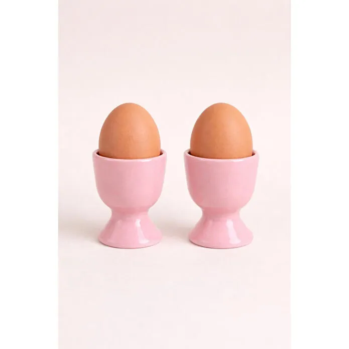 Beige & Stone Seramik Pembe Yumurta Kadehi – 2’li Set