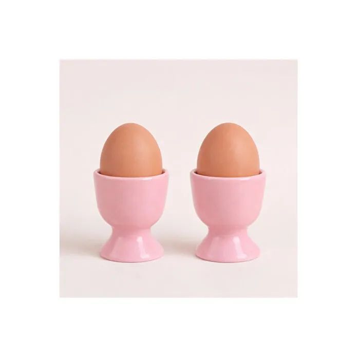Beige & Stone Seramik Pembe Yumurta Kadehi – 2’li Set