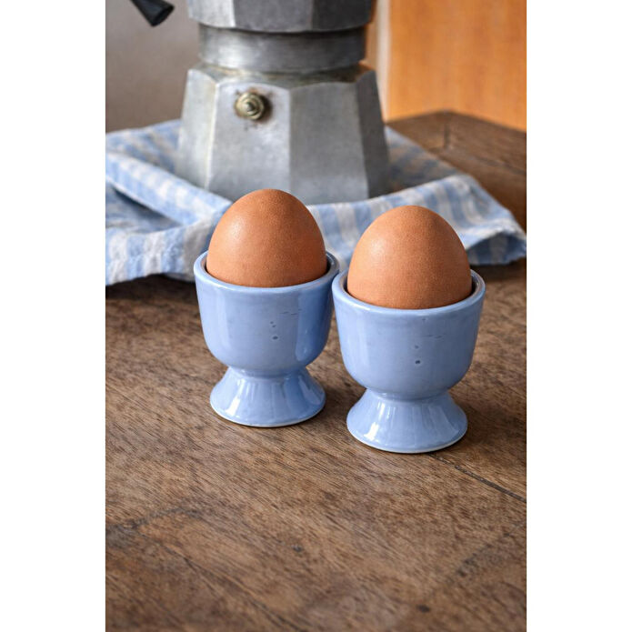Beige & Stone Seramik Mavi Yumurta Kadehi – 2’li Set
