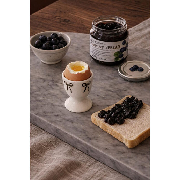 Beige & Stone Fiyonk Detaylı Seramik Yumurta Kadehi – 2’li Set | Krem