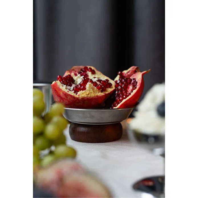 Beige & Stone Ahşap Ayaklı 15,5 Cm Çerez Meyve Kuruyemiş Sunum Kase Stand