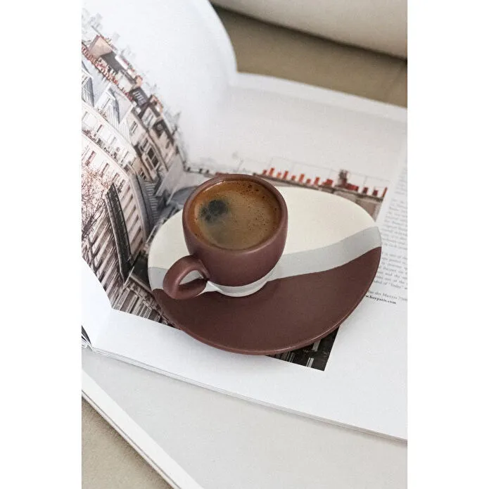 Beige & Stone Naturel Stone Kahve Fincanı Bordo