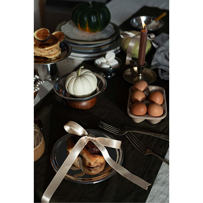 Beige & Stone Metal 18 Cm Tatlı Sunum Tabağı