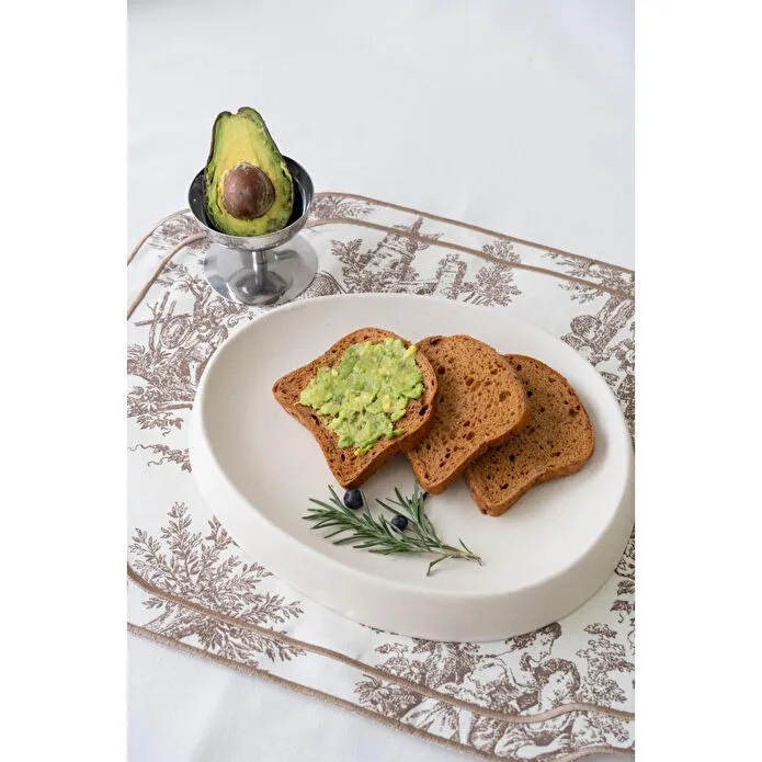 Beige & Stone Kahverengi Beyaz Vintage Nakış İşlemeli Amerikan Servis 2'li