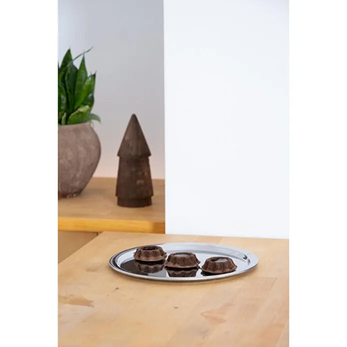 Beige & Stone Metal 23 Cm Tatlı Meyve Servis/sunum Tepsisi