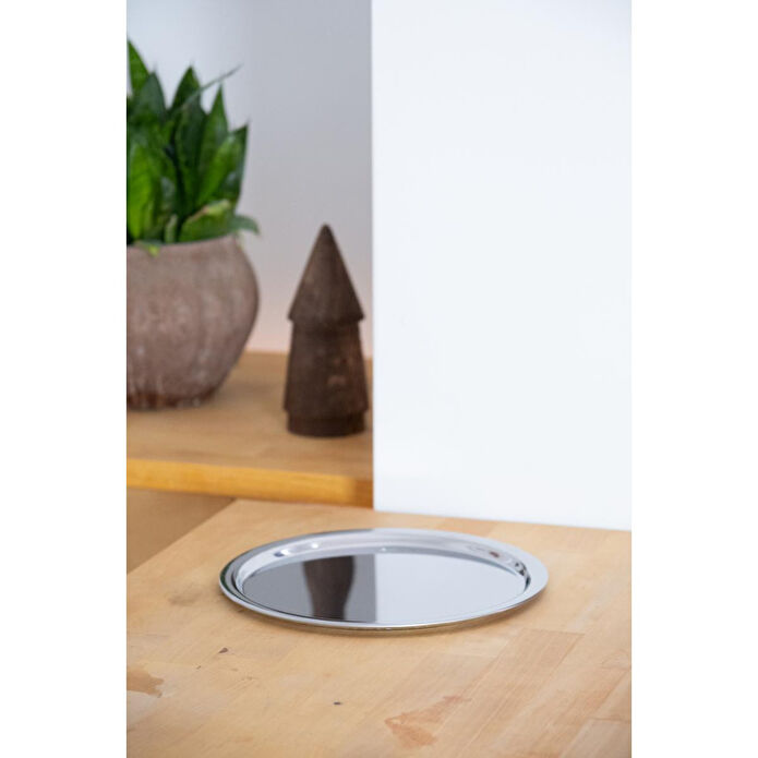 Beige & Stone Metal 23 Cm Tatlı Meyve Servis/sunum Tepsisi