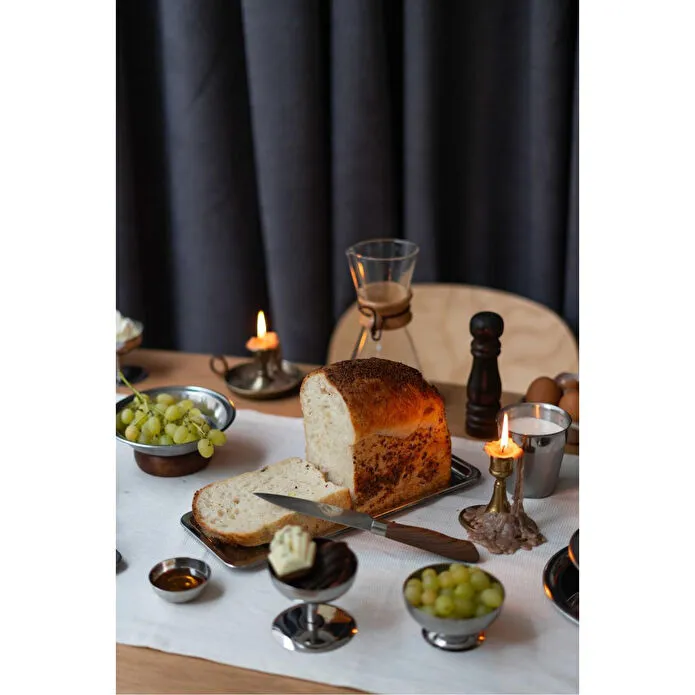 Beige & Stone Metal Baton Dikdörtgen 33 Cm Sunum Tabağı