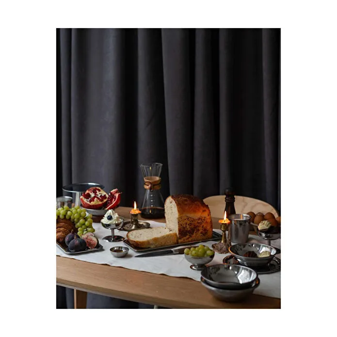 Beige & Stone Metal Baton Dikdörtgen 33 Cm Sunum Tabağı