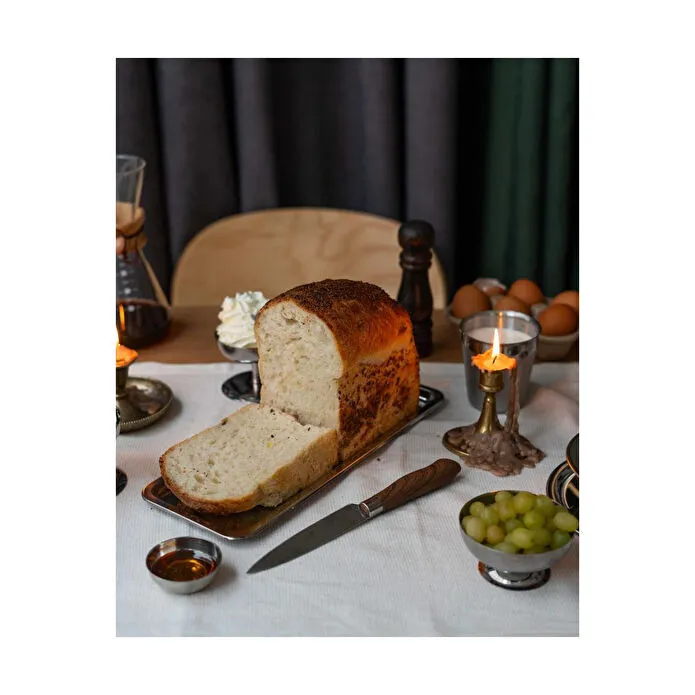 Beige & Stone Metal Baton Dikdörtgen 33 Cm Sunum Tabağı