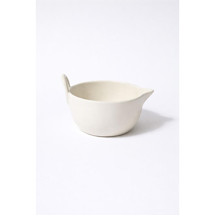 Beige & Stone Kulplu Seramik Sos & Karıştırma Kasesi – Krem