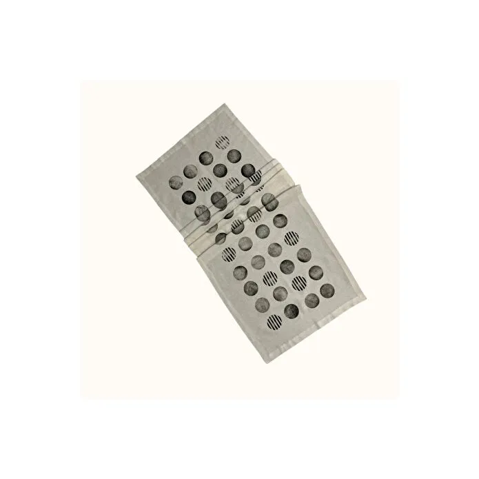 Beige & Stone Naturel Ball El Baskı Runner