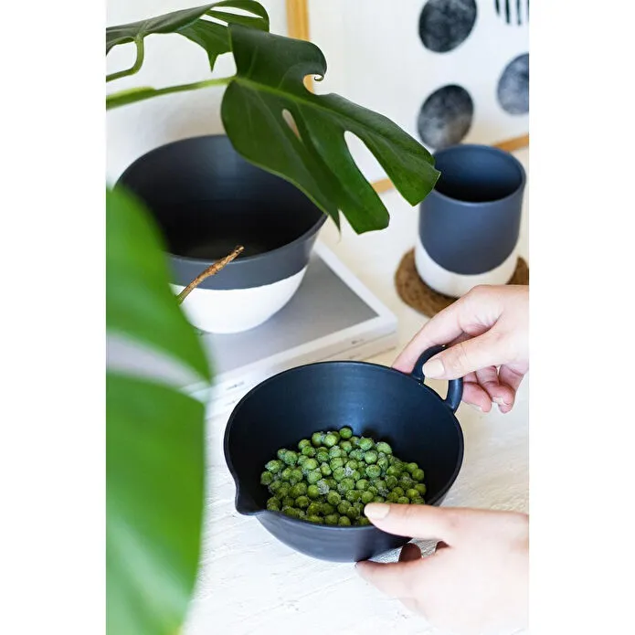 Beige & Stone Seramik Siyah Çırpma Karıştırma Kabı 850 Ml