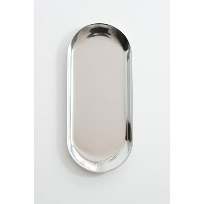 Beige & Stone Dekoratif Gümüş Büyük Oval Takı Organizeri Ve Sunum Tepsisi