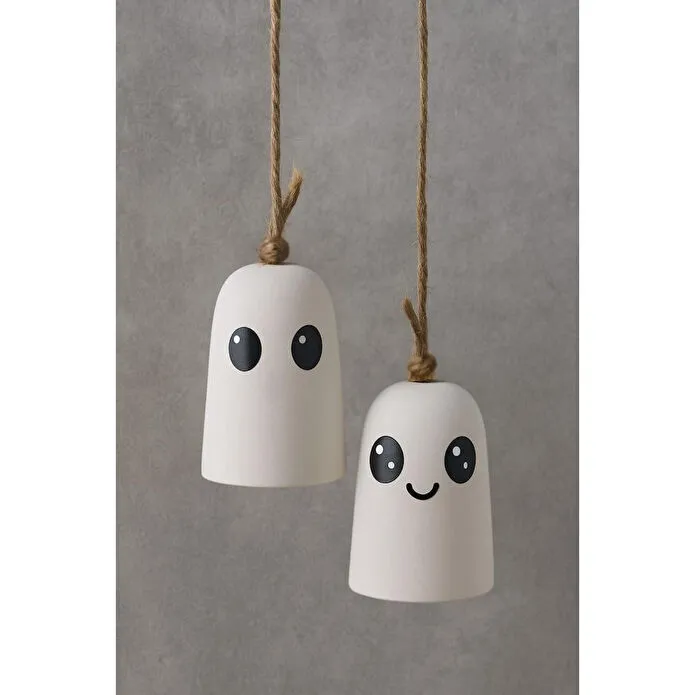 Beige & Stone Halloween Cadılar Bayramı Hayalet Temalı Sevimli Ruhlar Asılabilir Dekor ( 2'li )