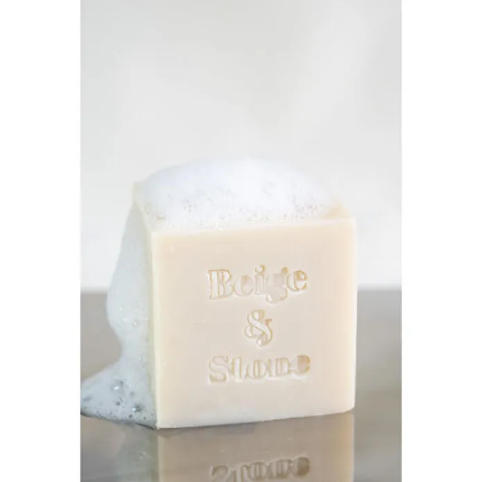 Beige & Stone Doğal Mutfak Seti | 11,5 Cm Çelik Sabunluk & Zeytinyağlı Katı Bulaşık Sabunu 200 Gr