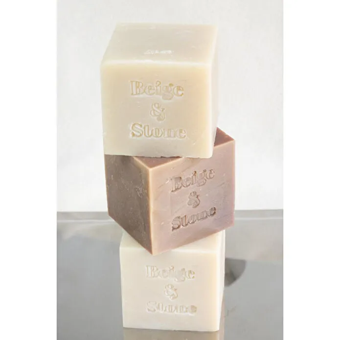 Beige & Stone Doğal Mutfak Seti | 11,5 Cm Çelik Sabunluk & Zeytinyağlı Katı Bulaşık Sabunu 200 Gr