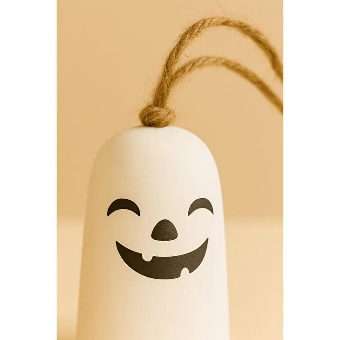 Beige & Stone Halloween Cadılar Bayramı Hayalet Temalı Booo & Hahaha Asılabilir Dekor ( 2'li )