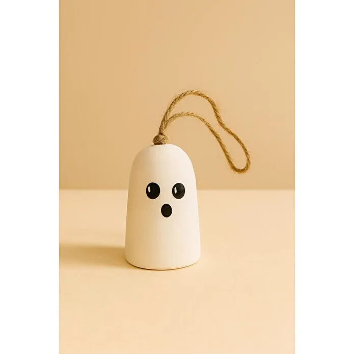 Beige & Stone Halloween Cadılar Bayramı Hayalet Temalı Booo & Hahaha Asılabilir Dekor ( 2'li )