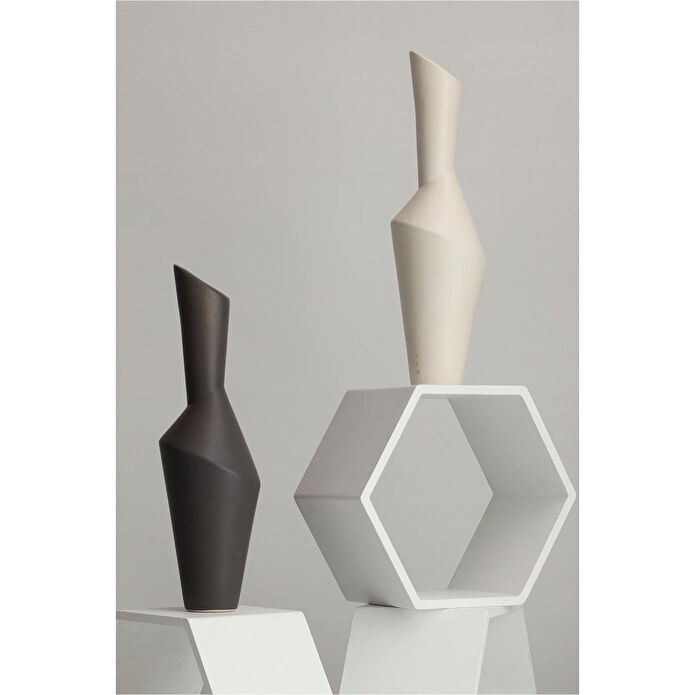 Beige & Stone Liena Vazo Dekoratif Obje