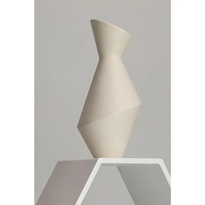 Beige & Stone Teza Iskandinav Vazo Dekoratif Obje