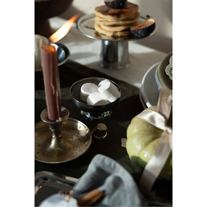 Beige & Stone Metal Kısa Ayaklı 8,5 Cm Kahvaltılık Tatlı Çerez Dekoratif Sunum Kase