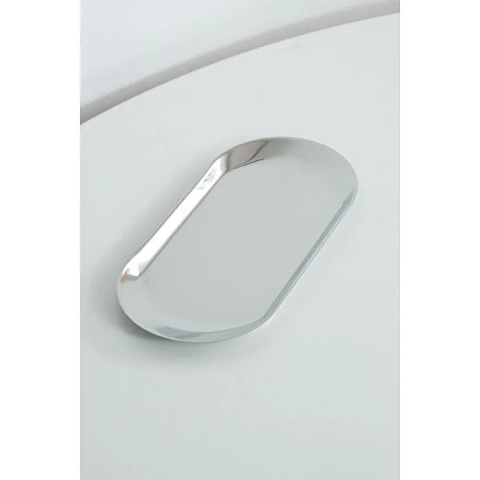 Beige & Stone Dekoratif Gümüş Küçük Oval Takı Organizeri Ve Sunum Tepsisi