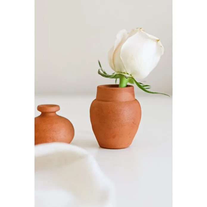 Beige & Stone Mini Çömlek Vazo 2'li Set