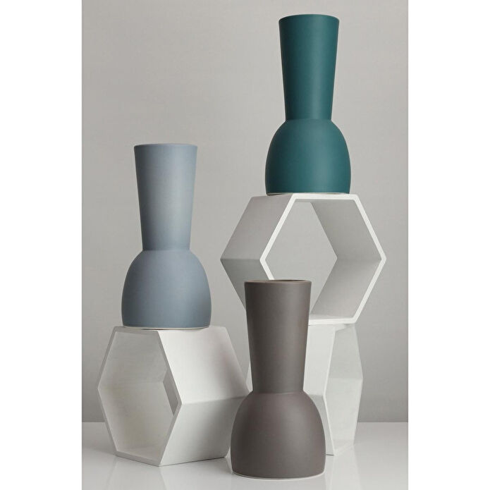Beige & Stone Venessa Grey Vazo Dekoratif Obje