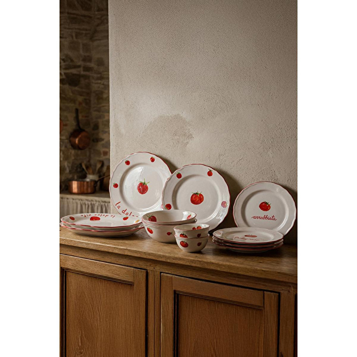 Rakle Pomodoro Stoneware 4'lü Çorba Kasesi Seti 15 Cm