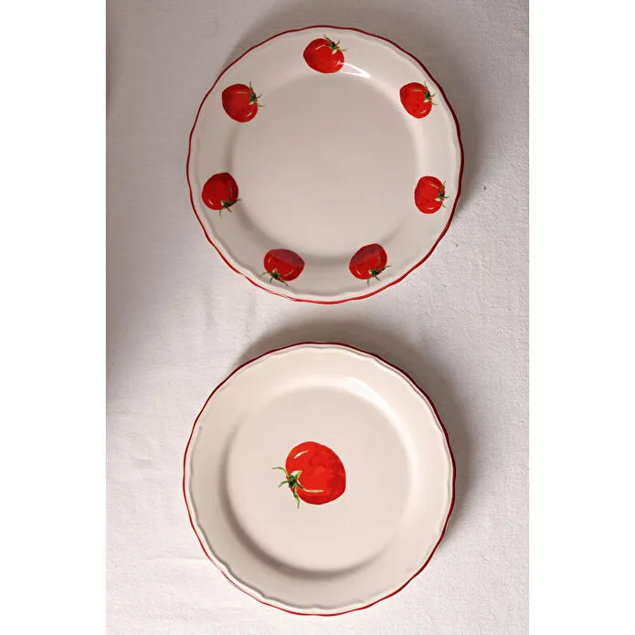 Rakle Pomodoro Stoneware 4'lü Pasta Tabağı Seti 21 Cm