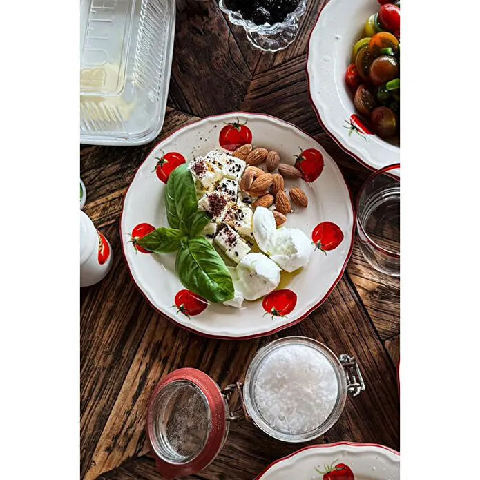 Rakle Pomodoro Stoneware 4'lü Pasta Tabağı Seti 21 Cm