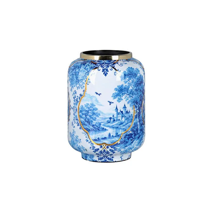 Lucky Art Blue Heritage Dekoratif Vazo 20cm