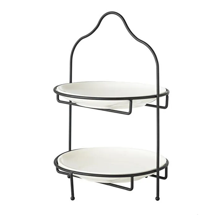 Mudo Home Gurme İki̇ Katli Sunum 22cm - Si̇yah