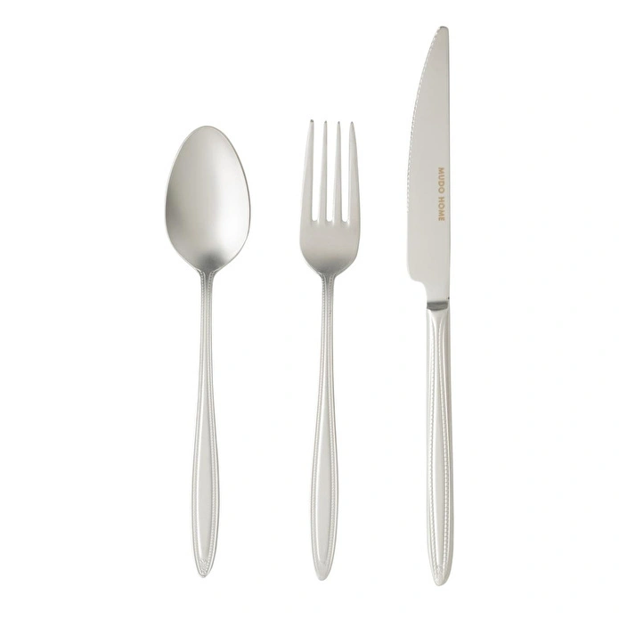 Mudo Home Essen 18 Parça Tatli Çatal Kaşik Biçak Seti̇ Mat Gümüş
