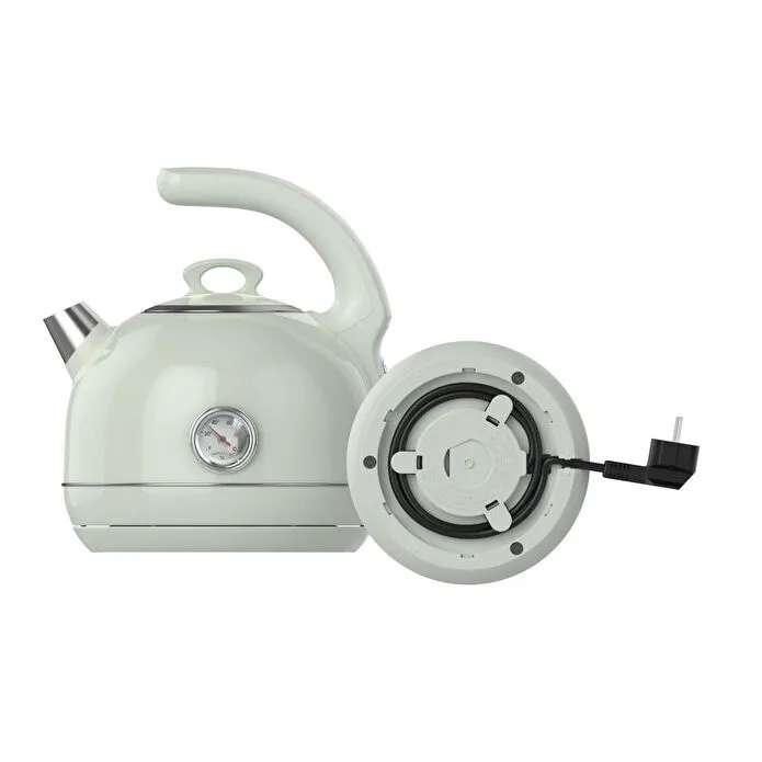 Premier Prk 1215c Retro Tasarımlı Analog Göstergeli Paslanmaz Çelik Hazneli Su Isıtıcısı Cool Touch Kettle Yeşil Renk