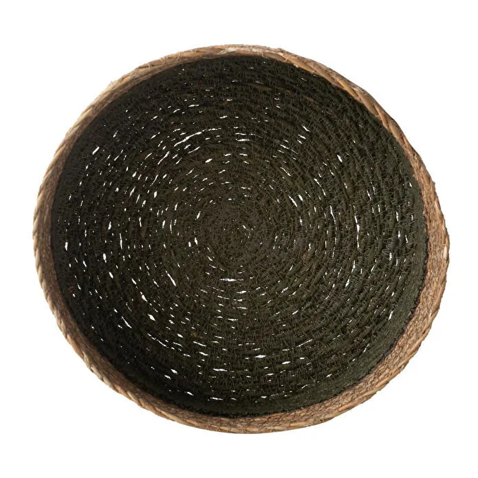 Mudo Home Yeşi̇l Natürel Yuvarlak Düz Sepet L 25 Cm